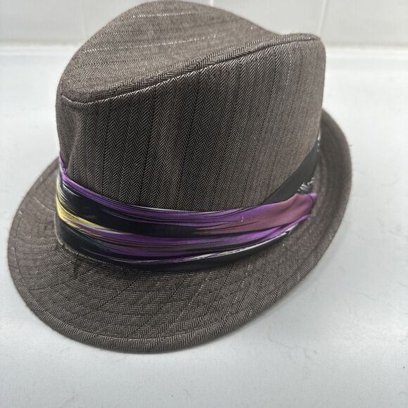 Pinstripe Fedora Women's L Kenny K Satin Band - Picture 1 of 14